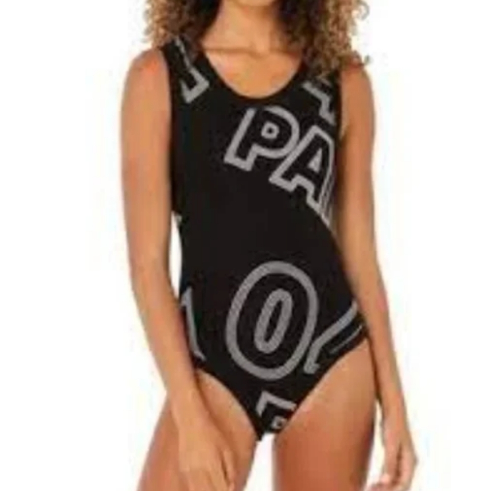 Ivy Park Beyonce AOP Broken Logo Bodysuit Black & White